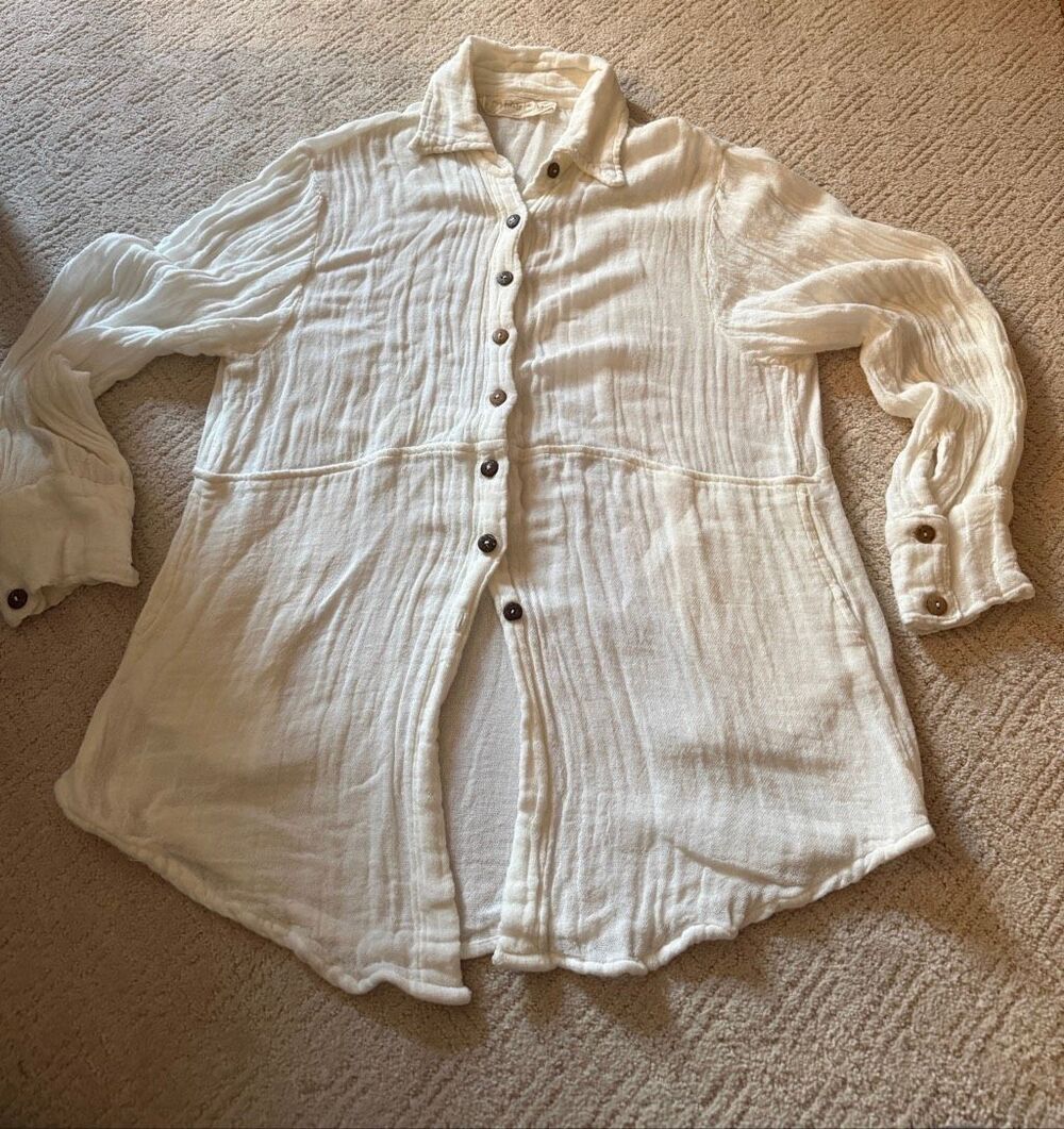 NWOT Jen’s Pirate Booty Gauze Cotton Shirt Jacket
